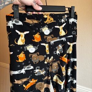 Dog Print Black Leggings